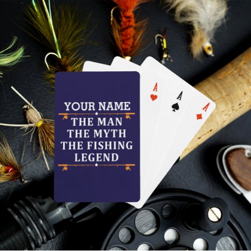 Personalized The Man The Myth The Fishing Legend Poker Cards