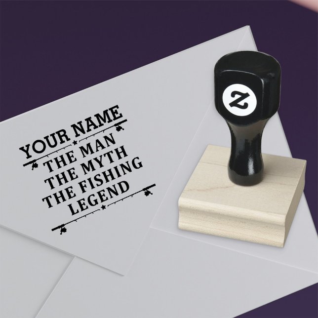 Personalized The Man The Myth The Fishing Legend Rubber Stamp (Creator Uploaded)