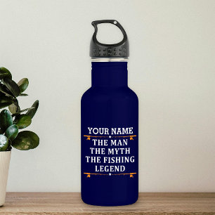 Personalized The Man The Myth The Fishing Legend Stainless Steel Water Bottle