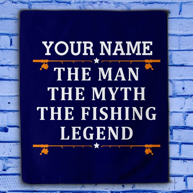 Personalized The Man The Myth The Fishing Legend Tapestry (Creator Uploaded)