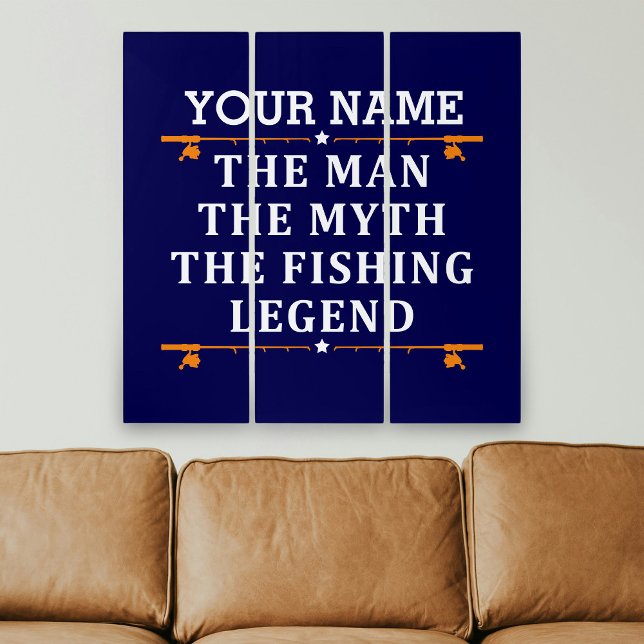 Personalized The Man The Myth The Fishing Legend Triptych (Creator Uploaded)