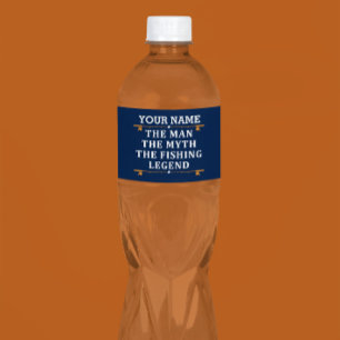 Personalized The Man The Myth The Fishing Legend Water Bottle Label