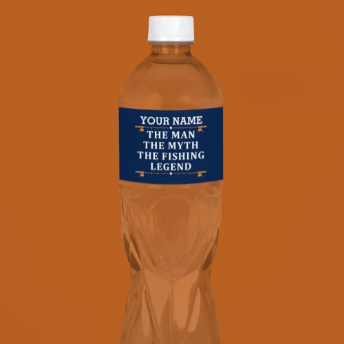 Personalized The Man The Myth The Fishing Legend Water Bottle Label