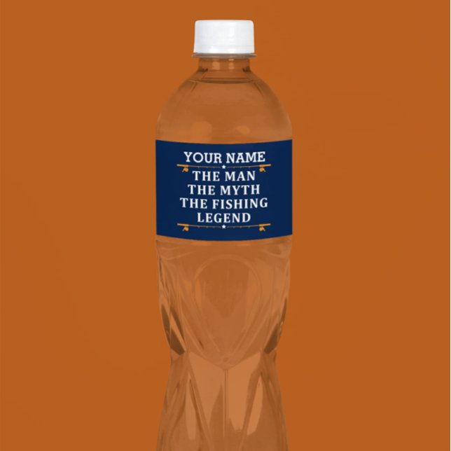 Personalized The Man The Myth The Fishing Legend Water Bottle Label (Creator Uploaded)
