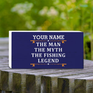 Personalized The Man The Myth The Fishing Legend Wooden Box Sign