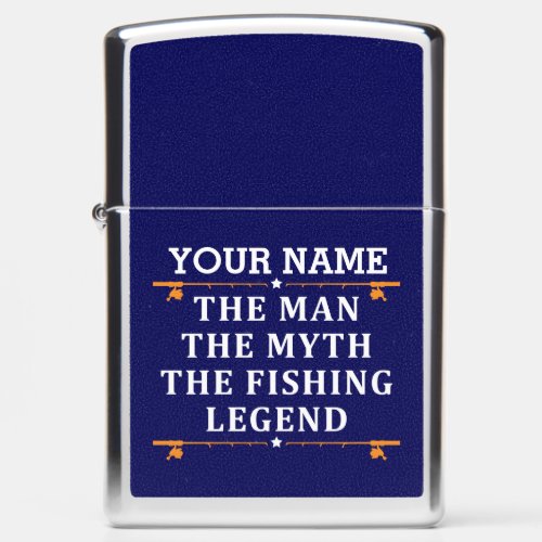 Personalized The Man The Myth The Fishing Legend Zippo Lighter