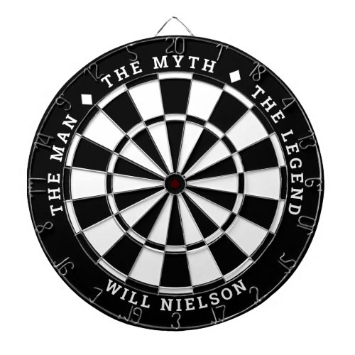 Personalized The man the myth the legend Black Dart Board