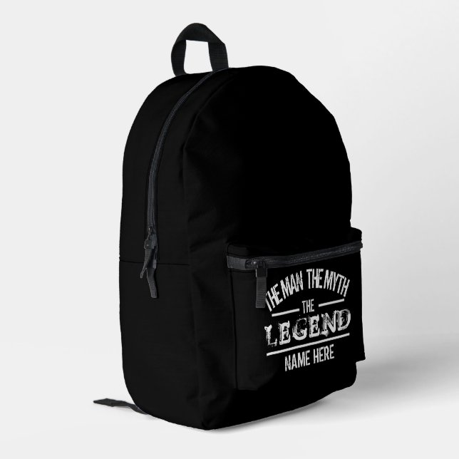 Personalized The Man The Myth The Legend Printed Backpack (Back Corner Left)