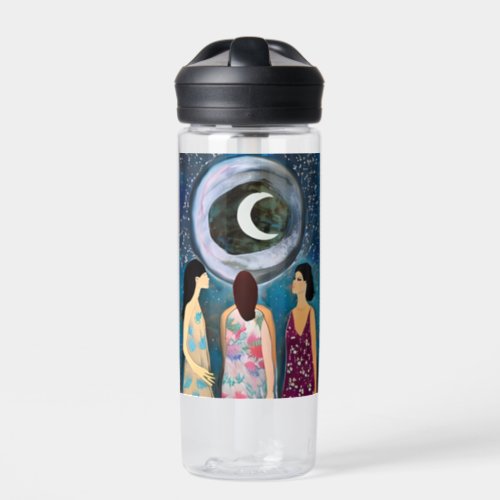 Personalized The Moon Blessing Women Artwork Water Bottle
