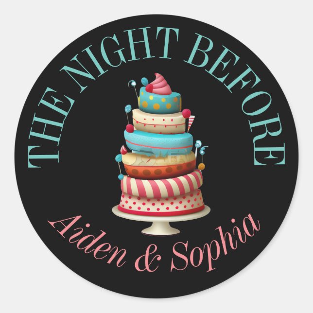 Personalized the night before stickers (Front)