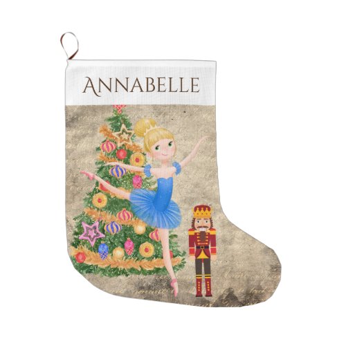 Personalized The Nutcracker Clara Ballet Holiday Large Christmas Stocking