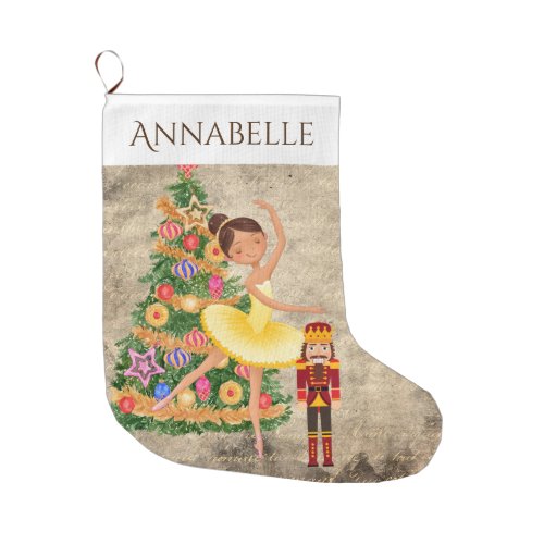 Personalized The Nutcracker Clara Ballet Holiday Large Christmas Stocking