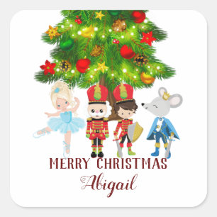 Personalized The Nutcracker, Clara, Christmas Square Sticker
