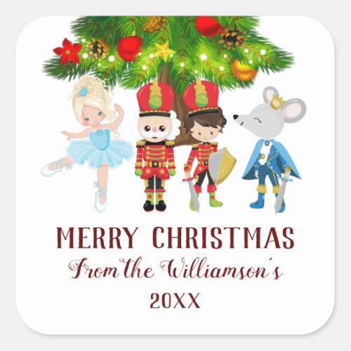 Personalized The Nutcracker Clara Christmas Square Sticker