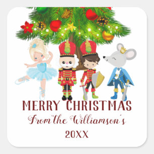 Personalized The Nutcracker, Clara, Christmas Square Sticker