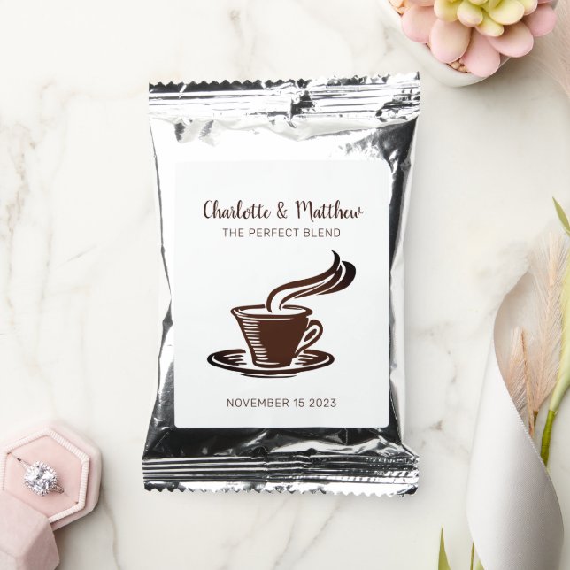 Personalized  The Perfect Blend Wedding Favor Coffee Drink Mix (Wedding)