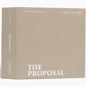 Personalized The Proposal Elegant Beige Linen 3 Ring Binder