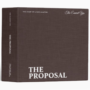 Personalized The Proposal Elegant Brown Linen 3 Ring Binder