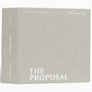 Personalized The Proposal Elegant Gray Linen 3 Ring Binder