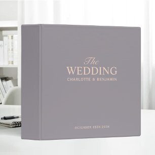 Personalized The Wedding Album Elegant Minimalist 3 Ring Binder