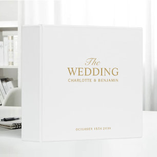 Personalized The Wedding Album Elegant Minimalist 3 Ring Binder