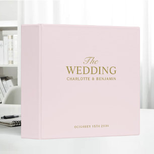 Personalized The Wedding Album Elegant Minimalist 3 Ring Binder