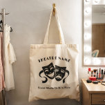 Personalized Theater Acting Class Logo Or Name Tote Bag<br><div class="desc">A fully customizable entertainers tote duffle bag with your personalized name,  theatre or acting class name and info with place for your custom logo or image if needed. Easily customize the text to match your needs. Great for promoting your theater group,  acting school or drama class.</div>