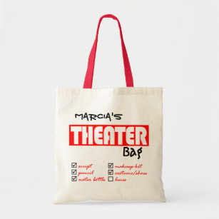 Theater and Drama Tote Bag Personalized Bag With Name 
