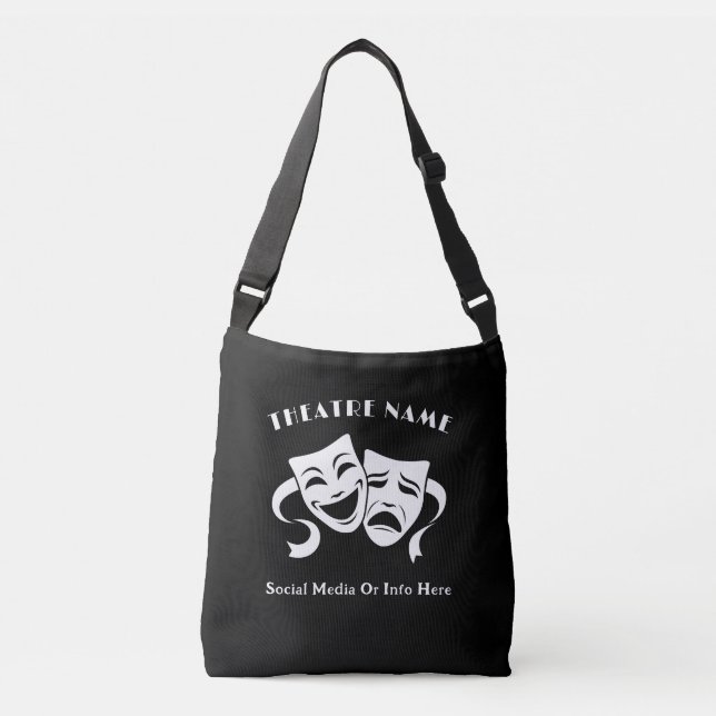 Personalized Theatre Acting Class Logo & Name Crossbody Bag (Front)
