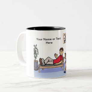 Personalized Therapist, Counselor - Female Cartoon Two-Tone Coffee Mug