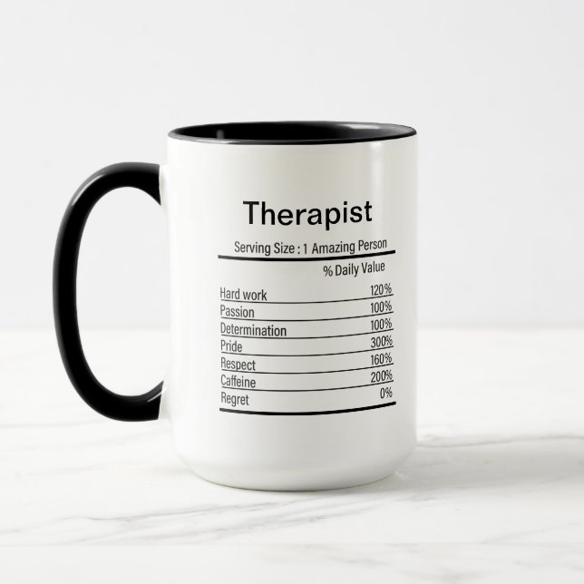 Personalized Therapist Nutrition Facts,Two-Tone  Mug (Left)