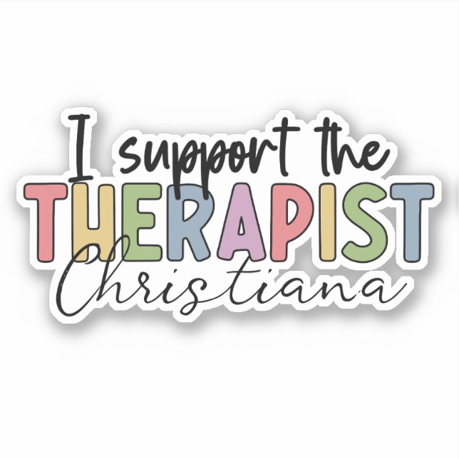 Personalized Therapist Therapy Admin Support Staff Sticker (Front)