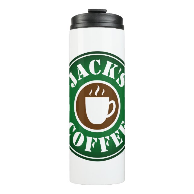 Personalized thermal tumbler travel coffee mug (Front)
