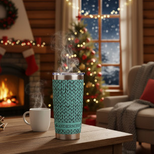 Personalized Thermal Tumbler with Knit Pattern
