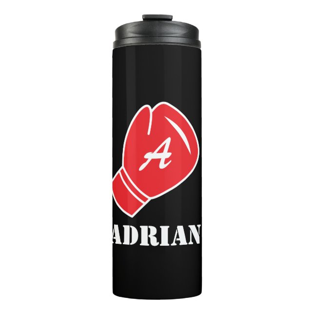 Personalized Thermal Tumbler with red boxing glove (Front)