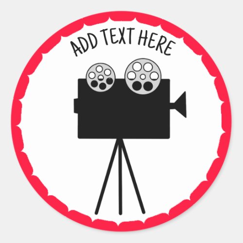 Personalized these Retro Movie Projector Classic Round Sticker