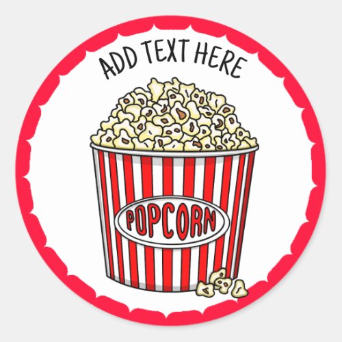 Personalized these Retro Popcorn   Classic Round Sticker