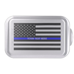Personalized Thin Blue Line American Flag Cake Pan