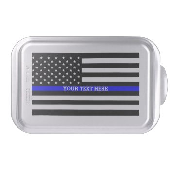 Personalized Thin Blue Line American Flag Cake Pan by American_Police at Zazzle