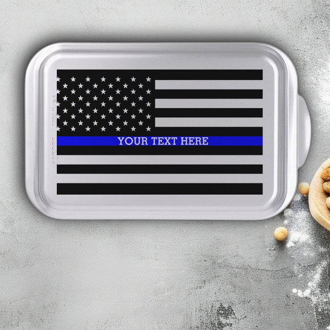 Personalized Thin Blue Line American Flag Cake Pan (Creator Uploaded)