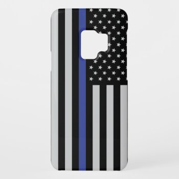 Personalized Thin Blue Line American Flag Case-mate Samsung Galaxy S9 Case by American_Police at Zazzle