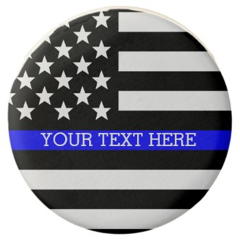 Personalized Thin Blue Line American Flag Chocolate Dipped Oreo by American_Police at Zazzle