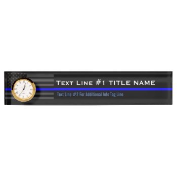 Personalized Thin Blue Line American Flag On A Nameplate by AmericanStyle at Zazzle