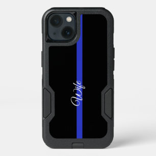 Personalized Thin Blue Line American Flag iPhone 13 Case