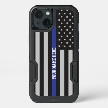 Personalized Thin Blue Line American Flag Iphone 13 Case by American_Police at Zazzle