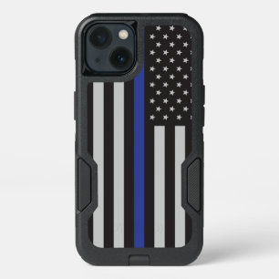 Personalized Thin Blue Line American Flag iPhone 13 Case