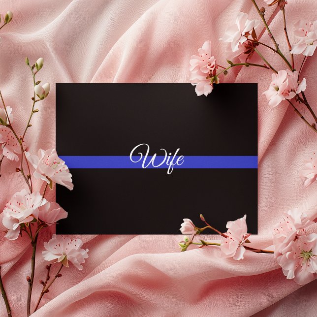 Personalized Thin Blue Line American Flag Postcard (Creator Uploaded)