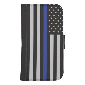 Personalized Thin Blue Line American Flag Phone Wallet by American_Police at Zazzle