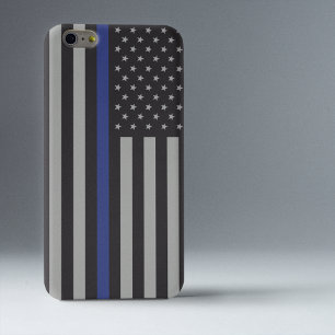 Personalized Thin Blue Line American Flag Clear iPhone SE/5/5s Case