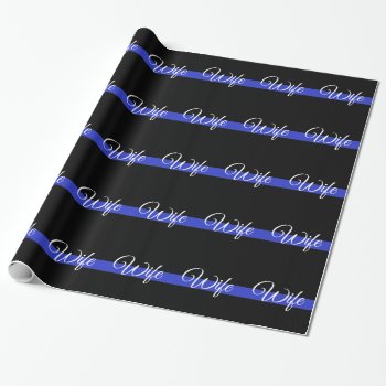 Personalized Thin Blue Line American Flag Wrapping Paper by American_Police at Zazzle